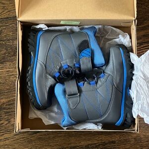 Kids Blue and Gray Winter Boots